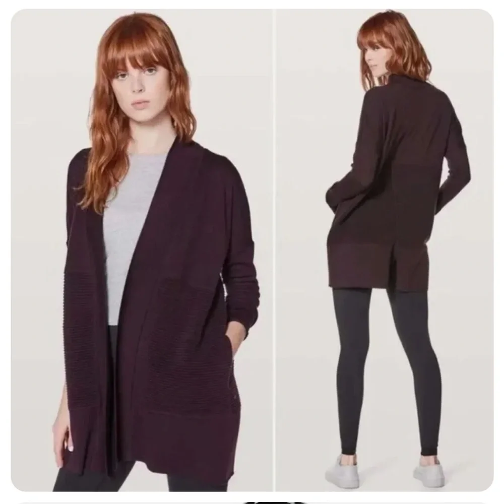 Lululemon Sit in Lotus Black ribbed Wool Sweater - Picture 2 of 2